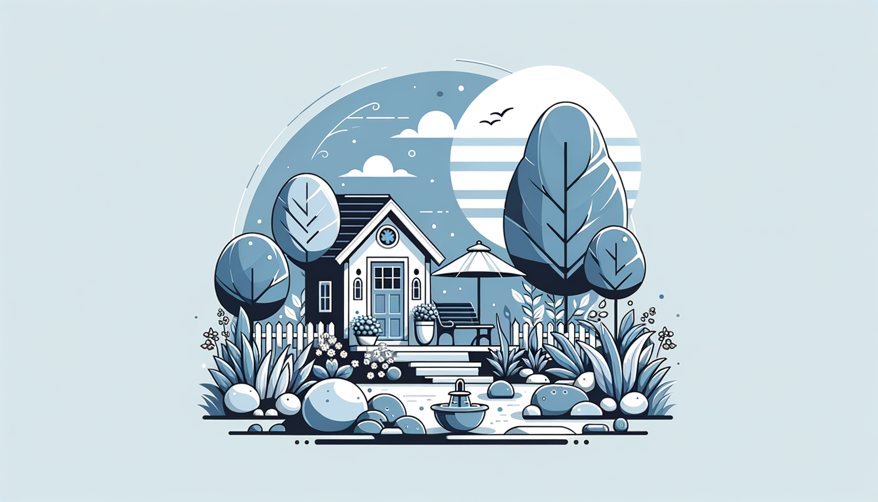 KI-generiertes Bild für: Kreative Ideen für das Dekorieren von Kleingärten